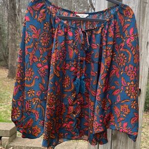 Boho Peasant Blouse - Floral Print